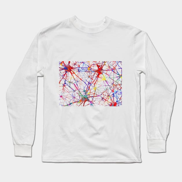 Brain cell anatomy Long Sleeve T-Shirt by RosaliArt